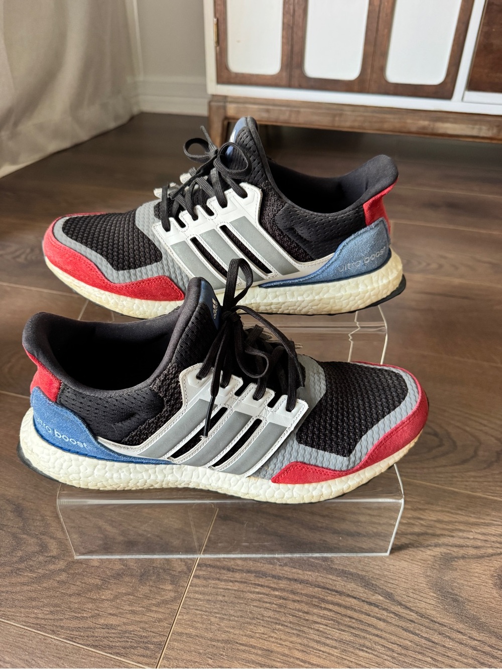 adidas ultraboost men’s Black, Red & Blue Athletic Sneakers